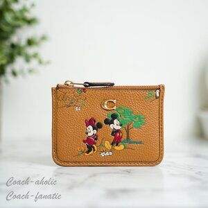 Disney X Coach CAE76 Essential Mini Id Card Case With Mickey Mouse And Minnie